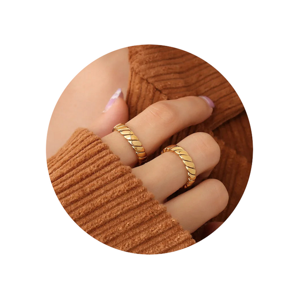 Titanium Steel Gold Plated Ring Rings