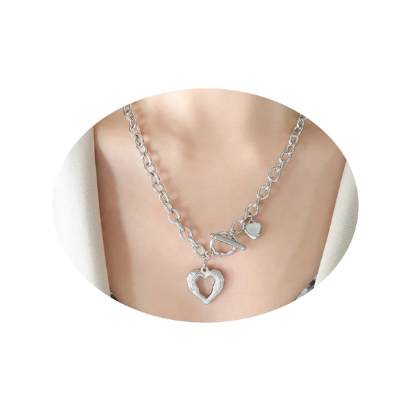 Titanium Steel Heart Pendant Necklace Necklaces & Pendants