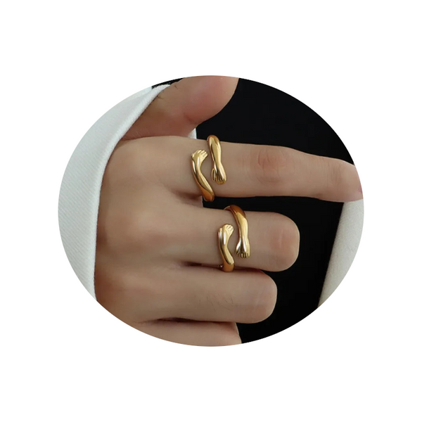 Titanium Steel Hug Bypass Ring Size 7 Rings