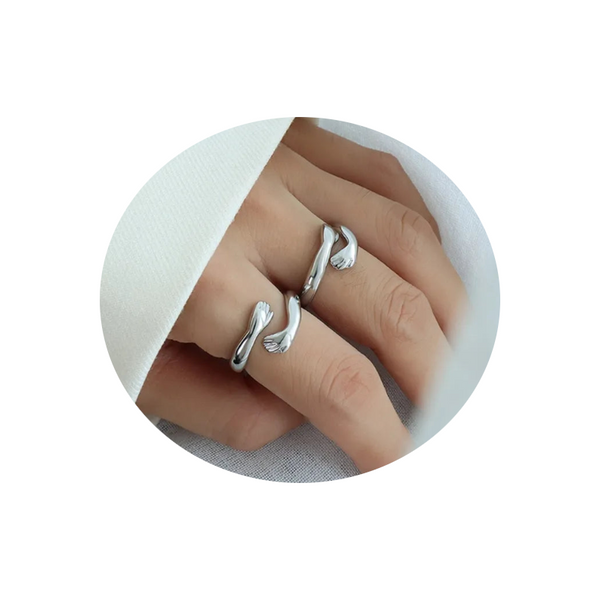 Titanium Steel Hug Bypass Ring Size 7 Rings