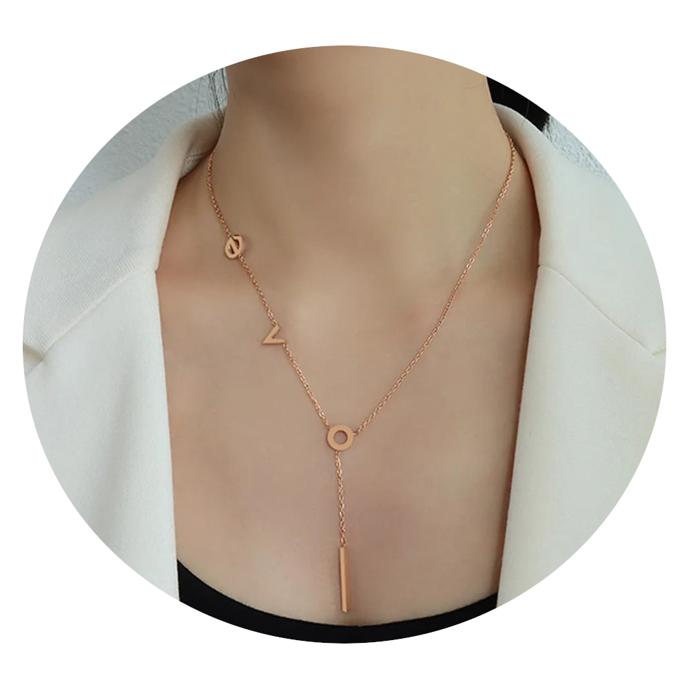 Titanium Steel Letter Necklace Necklaces & Pendants