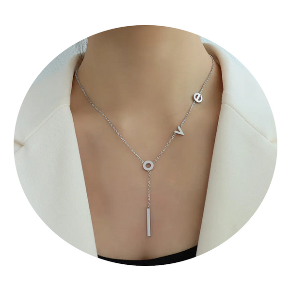 Titanium Steel Letter Necklace Necklaces & Pendants