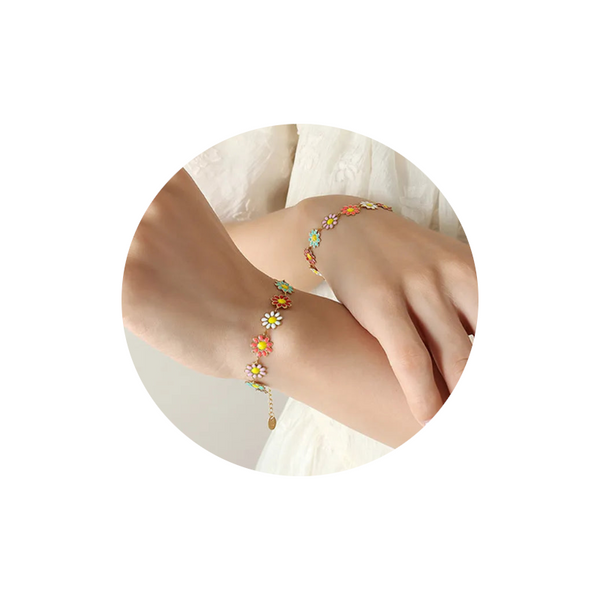Titanium Steel Oil Drip Flower Bracelet Bracelets