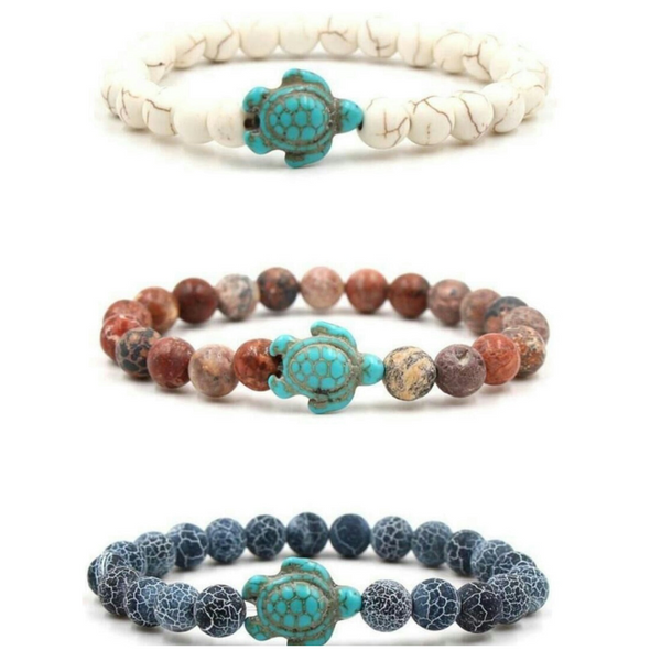 Veile Studios Bracelet With Natural Stone Beads And Sea Charms For Fashion Jewellery Bracelets