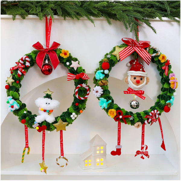 Twisted Stick Fabric Christmas Wreath Ornament Diy Tree Decoration Bow Finished Product Seasonal Decorations