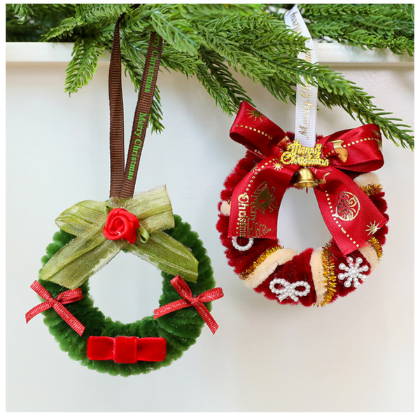 Twisted Stick Fabric Christmas Wreath Ornament Diy Tree Decoration Bow Finished Product Seasonal Decorations