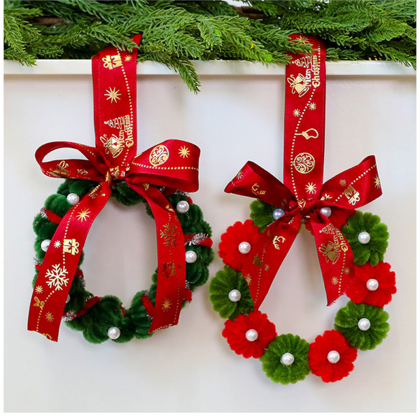 Twisted Stick Fabric Christmas Wreath Ornament Diy Tree Decoration Bow Finished Product Seasonal Decorations