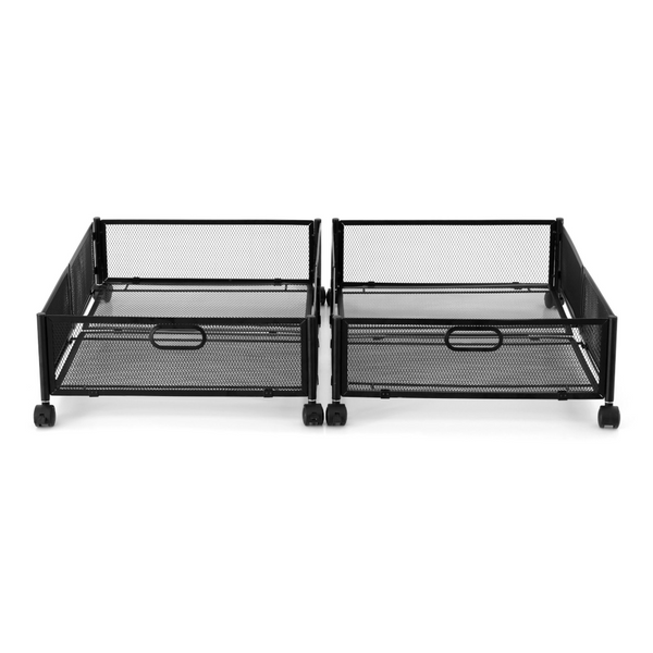 Artiss 2X Under Bed Storage Containers Metal Boxes With Wheels Black Other Bedding