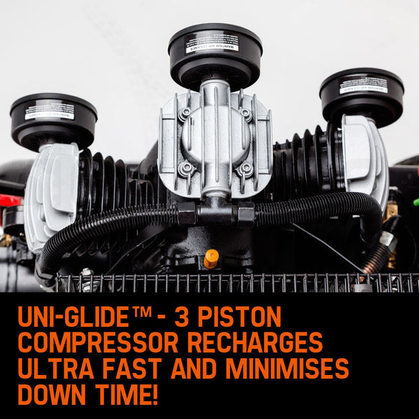 Unimac 8Hp Air Compressor 115Psi 120L Petrol Powered Conditioning Air Compressors