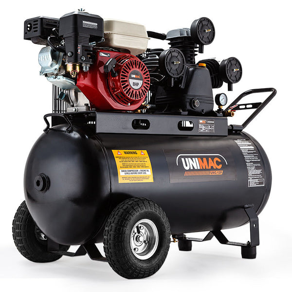 Unimac 8Hp Air Compressor 115Psi 120L Petrol Powered Industrial Conditioning Air Compressors