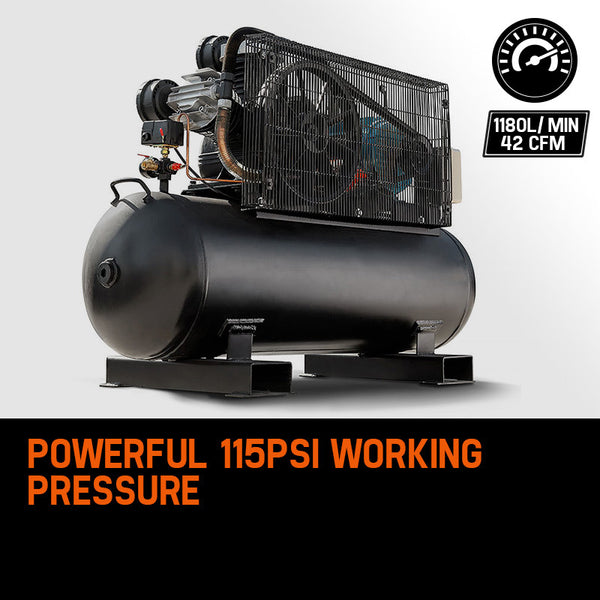 Unimac 150L 7.5Kw Electric Air Compressor Tank 115Psi Industrial Conditioning 3 Phase Air Compressors