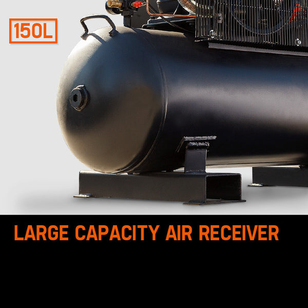 Unimac 150L 7.5Kw Electric Air Compressor Tank 115Psi Industrial Conditioning 3 Phase Air Compressors