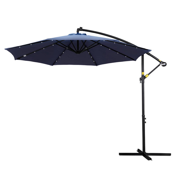 Instahut Outdoor Umbrella 3M Cantilever Beach Led Umbrellas Garden Shade Patio Patio Umbrellas