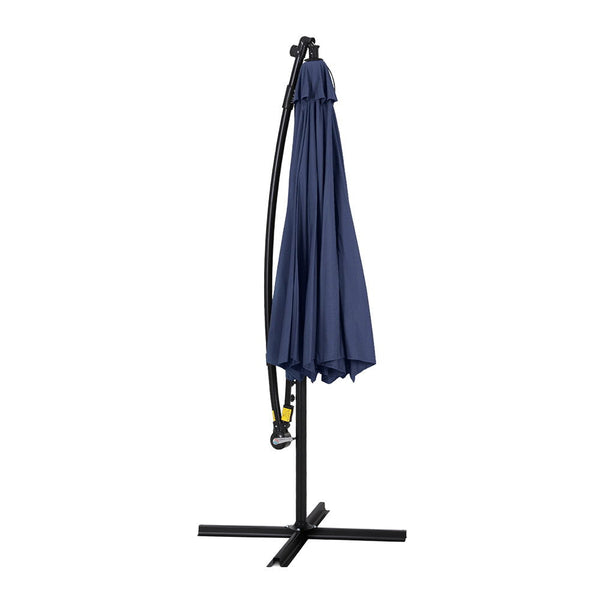 Instahut Outdoor Umbrella 3M Cantilever Beach Led Umbrellas Garden Shade Patio Patio Umbrellas