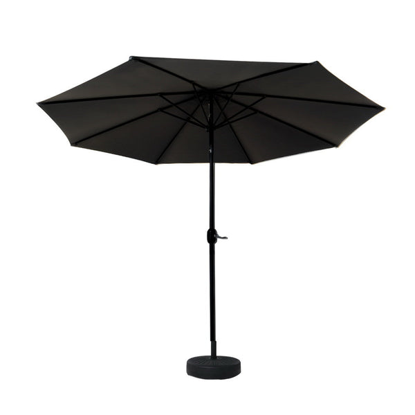 Instahut Outdoor Umbrella 2.7M Base Beach Pole Garden Tilt Sun Patio Uv Black Patio Umbrellas