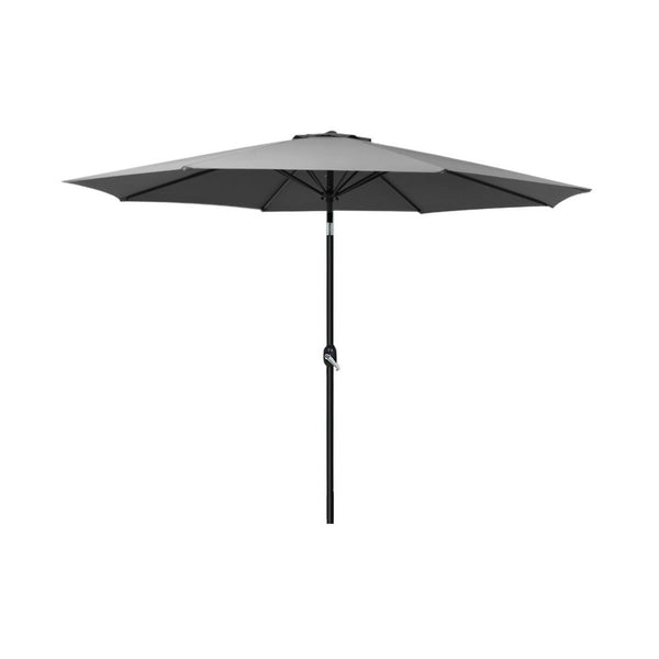 Instahut Outdoor Umbrella 2.7M Beach Pole Garden Tilt Sun Patio Uv Charcoal Patio Umbrellas