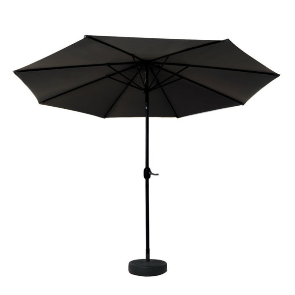 Instahut Outdoor Umbrella 3M Base Beach Pole Garden Tilt Sun Patio Uv Black Patio Umbrellas