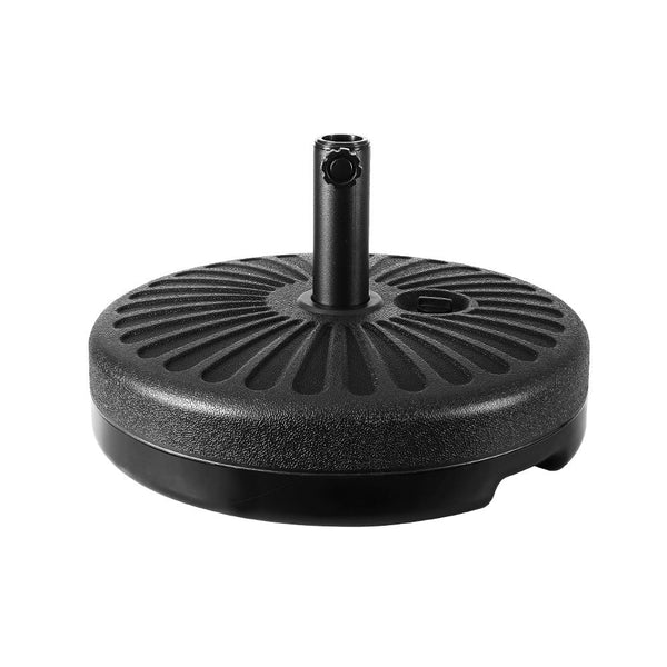 Instahut Outdoor Umbrella 3M Base Beach Pole Garden Tilt Sun Patio Uv Black Patio Umbrellas