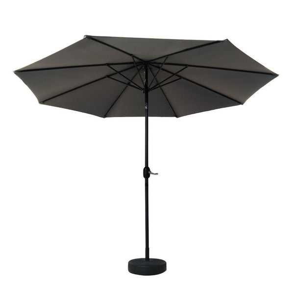 Instahut Outdoor Umbrella 3M Base Beach Pole Garden Tilt Sun Patio Uv Charcoal Patio Umbrellas