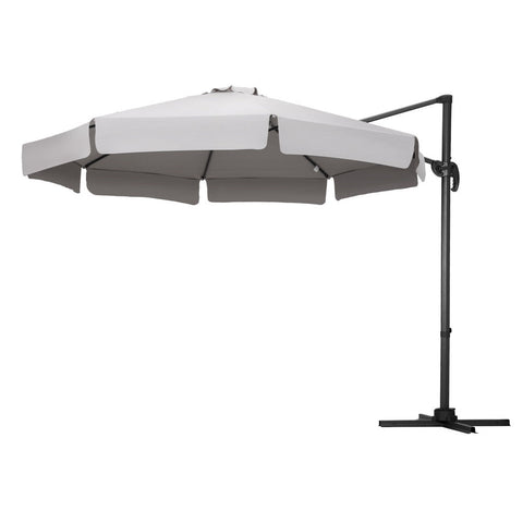 Instahut 3M Outdoor Umbrella Cantilever 360 Degree Tilt Beach Roma Grey Patio Umbrellas