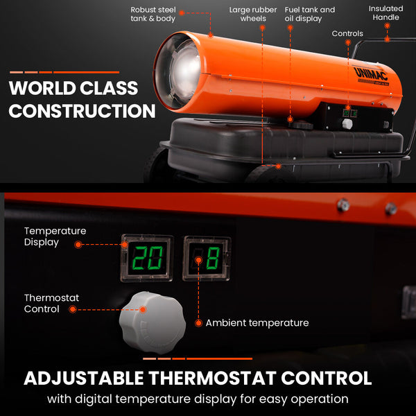 Unimac 50Kw Industrial Diesel Indirect Forced Air Space Heater Heaters