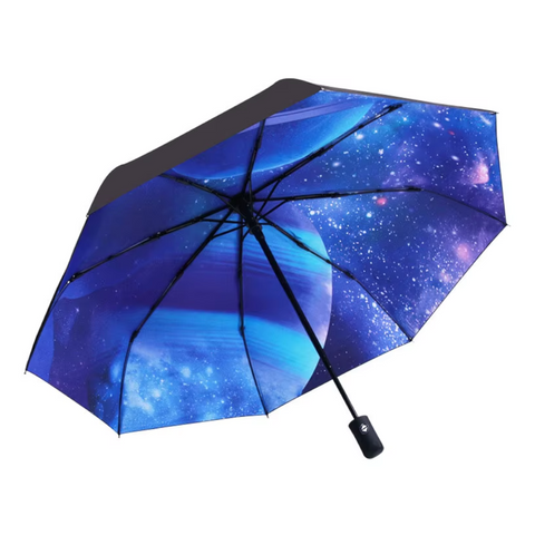 Umbrella Sunshine Automatic Fashion Color Print With Planet Pattern Inside Gift For Friends Umbrellas