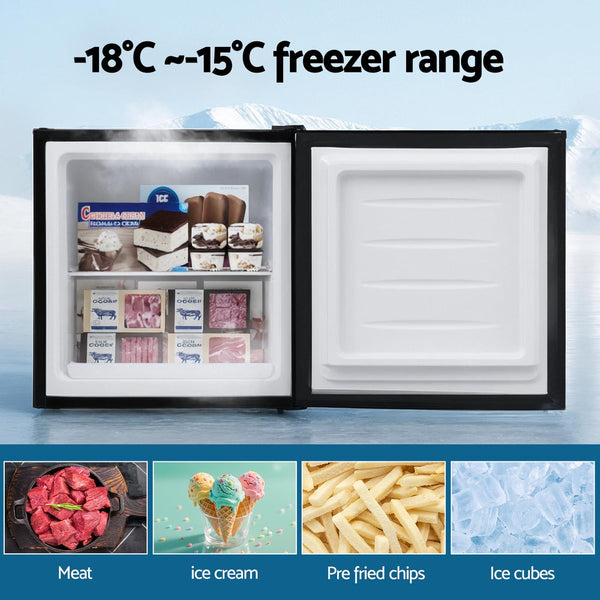 Devanti 31L Small Upright Freezer Vertical Black Mini Fridges