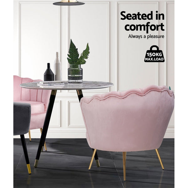 Artiss Velvet Armchair Pink Furniture For Home And Garden Sofas Armchairs Couches Sofas Armchairs & Couches