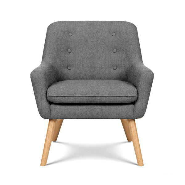 Artiss 2X Armchair Lounge Chair Accent Tub Chair Grey Anne Sofas Armchairs & Couches