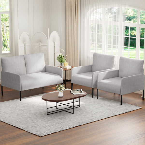 Artiss Armchair 4 Seater Sofa Set Pillow Gery Kane Sofas Armchairs & Couches