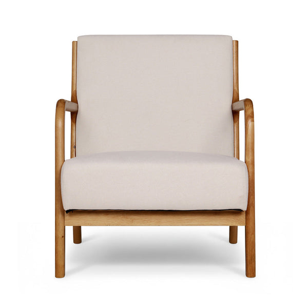 Artiss 2X Armchair Faux Fabric Beige Sofas Armchairs & Couches