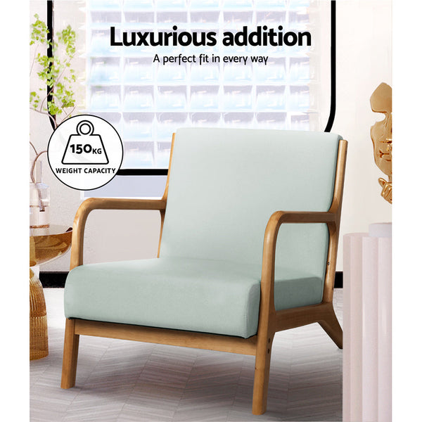 Artiss Armchair Fabric Grey Olive Sofas Armchairs & Couches