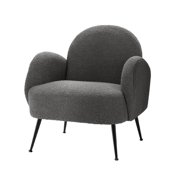 Artiss Armchair Boucle Charcoal Hanes Sofas Armchairs & Couches
