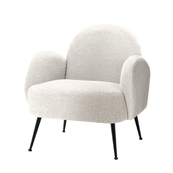 Artiss Armchair Boucle White Hanes Sofas Armchairs & Couches
