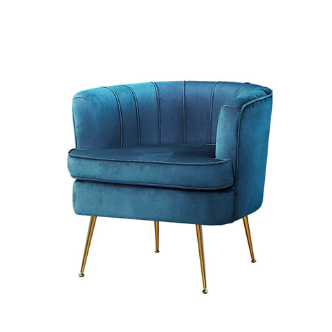 Artiss Armchair Velvet Blue Norvia Sofas Armchairs & Couches