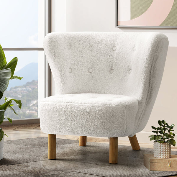Artiss Armchair Lounge Accent Chair Armchairs Couch Chairs Sofa Bedroom White Sofas Armchairs & Couches