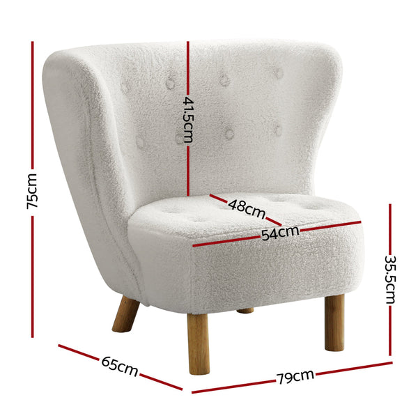 Artiss Armchair Lounge Accent Chair Armchairs Couch Chairs Sofa Bedroom White Sofas Armchairs & Couches