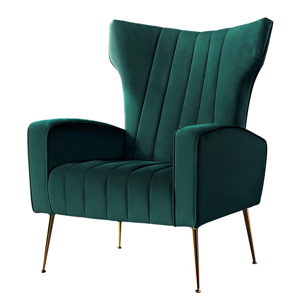 Artiss Armchair Green Velvet Kate Sofas Armchairs & Couches