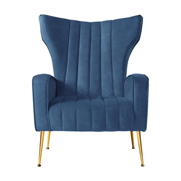 Artiss Armchair Navy Velvet Kate Sofas Armchairs & Couches