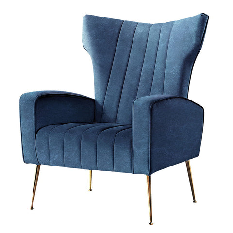 Artiss Armchair Navy Velvet Kate Sofas Armchairs & Couches