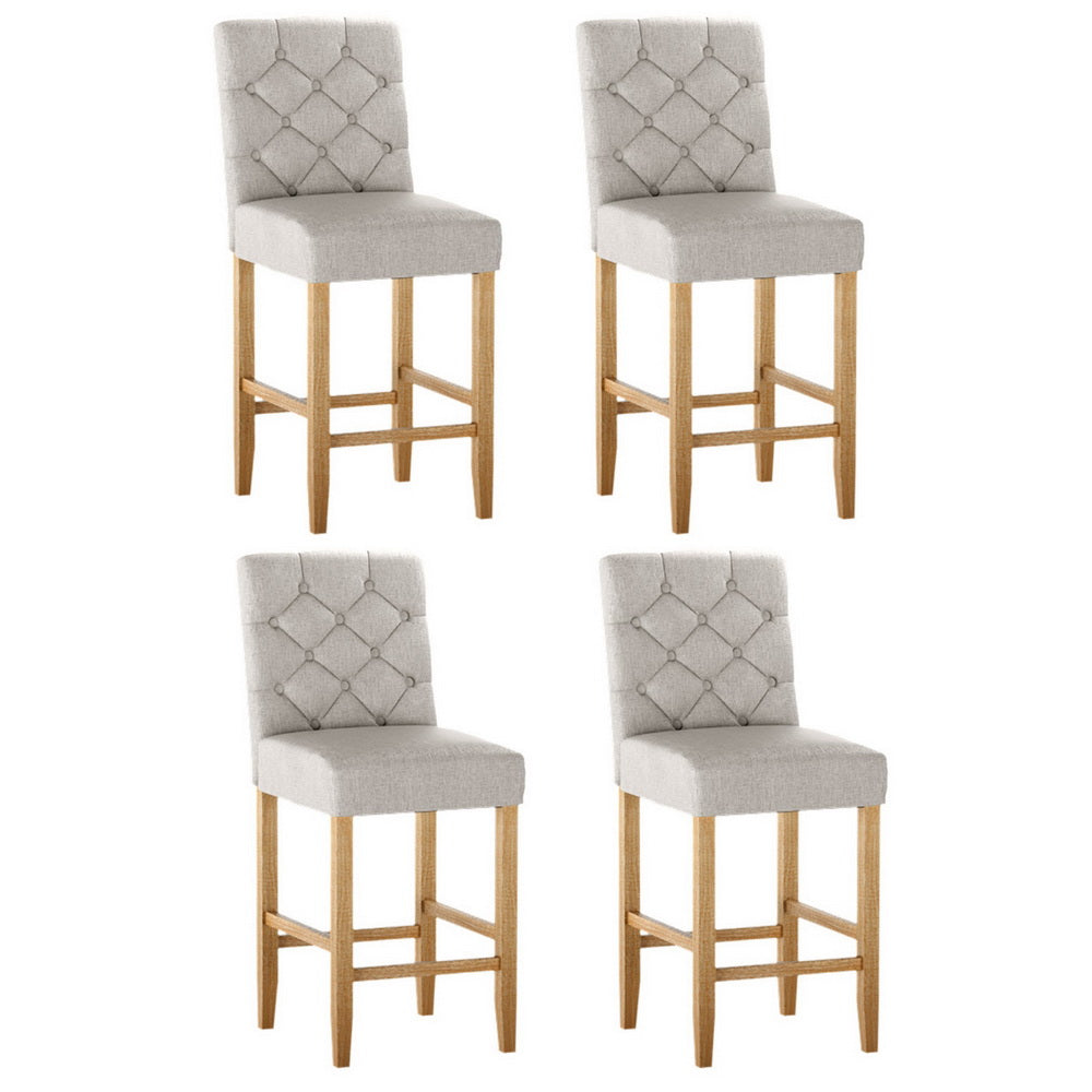 Artiss 4X Bar Stools Linen Upholstered Chairs Benches Bar Stools