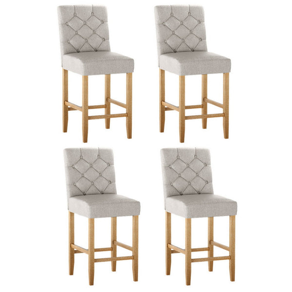Artiss 4X Bar Stools Linen Upholstered Chairs Benches Bar Stools