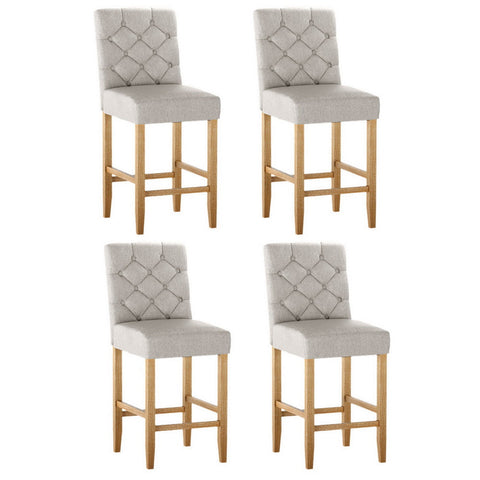 Artiss 4X Bar Stools Linen Upholstered Chairs Benches Bar Stools