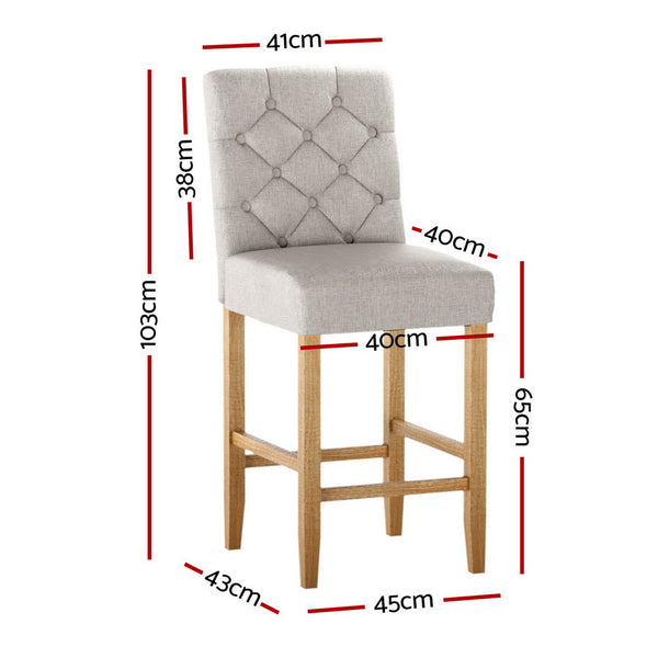 Artiss 4X Bar Stools Linen Upholstered Chairs Benches Bar Stools
