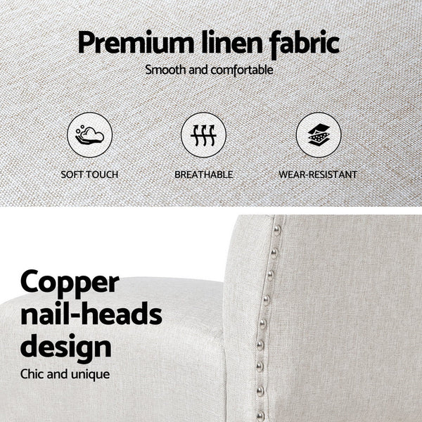 Artiss 4X Bar Stools Linen Upholstered Chairs Benches Bar Stools