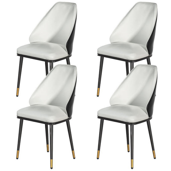 Artiss Set Of 4 Leather Seat Beige And Black Dining Chairs