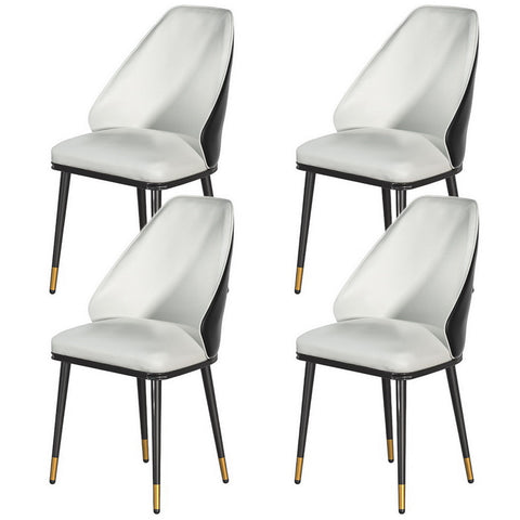 Artiss Set Of 4 Leather Seat Beige And Black Dining Chairs