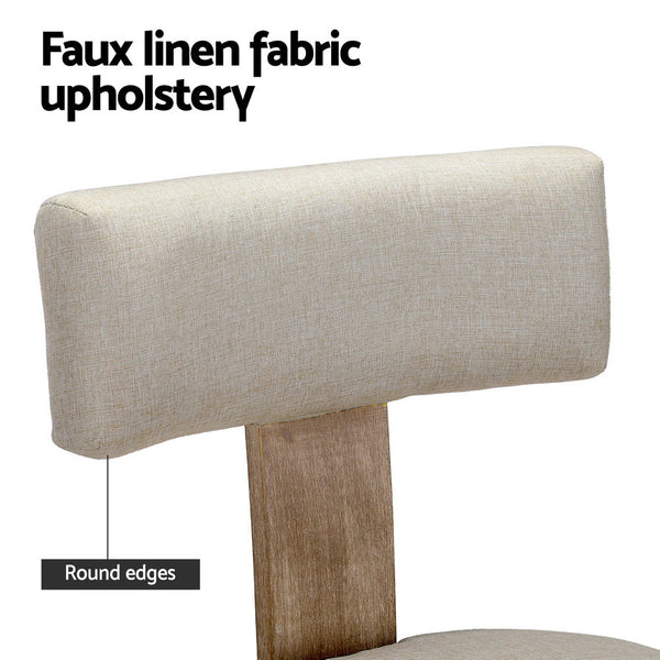 Artiss Set Of 2 Linen Fabric Beige Dining Chairs