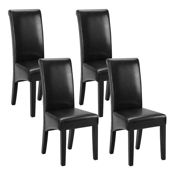 Artiss Black Leather Set Of 2 Furniture Dining Chairs