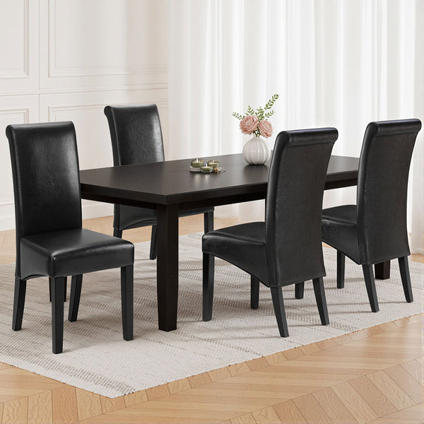 Artiss Black Leather Set Of 2 Furniture Dining Chairs